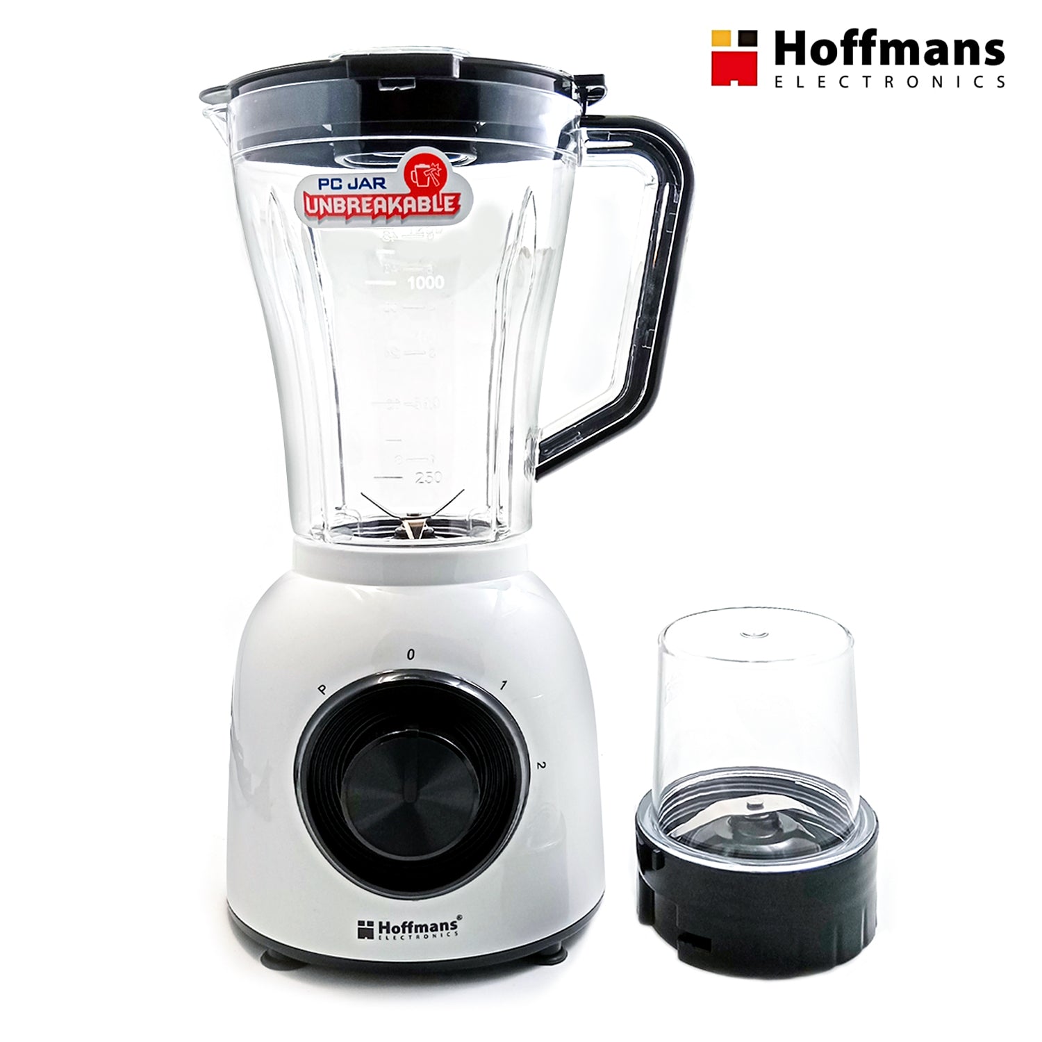 Hoffmans 2-in-1 Blender 800W Power, 2 Speed Regulation , 4 Stainless Steel Blades