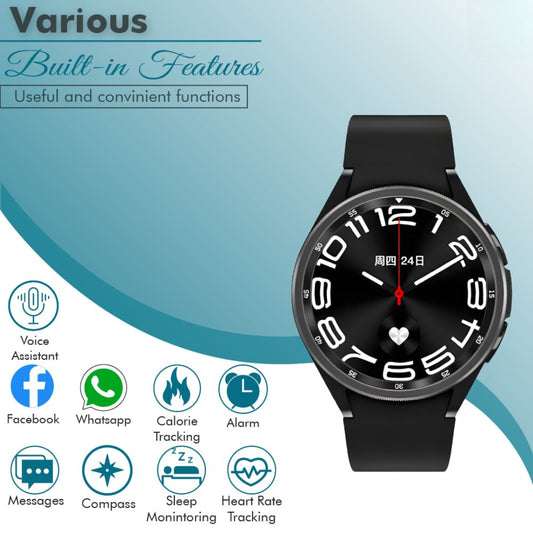 Samsung Galaxy Smart Watch 6 Classic Amoled 1.3 Display 47mm Smartwatch, Bluetooth Calling Smart Watch, IP68 Watch Faces and Fitness Tracking, Heart Rate Monitoring, Sleek Design Smartwatch for Boys And Girls