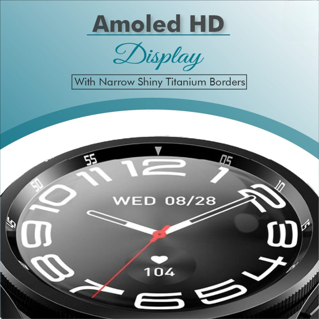 Samsung Galaxy Smart Watch 6 Classic Amoled 1.3 Display 47mm Smartwatch, Bluetooth Calling Smart Watch, IP68 Watch Faces and Fitness Tracking, Heart Rate Monitoring, Sleek Design Smartwatch for Boys And Girls
