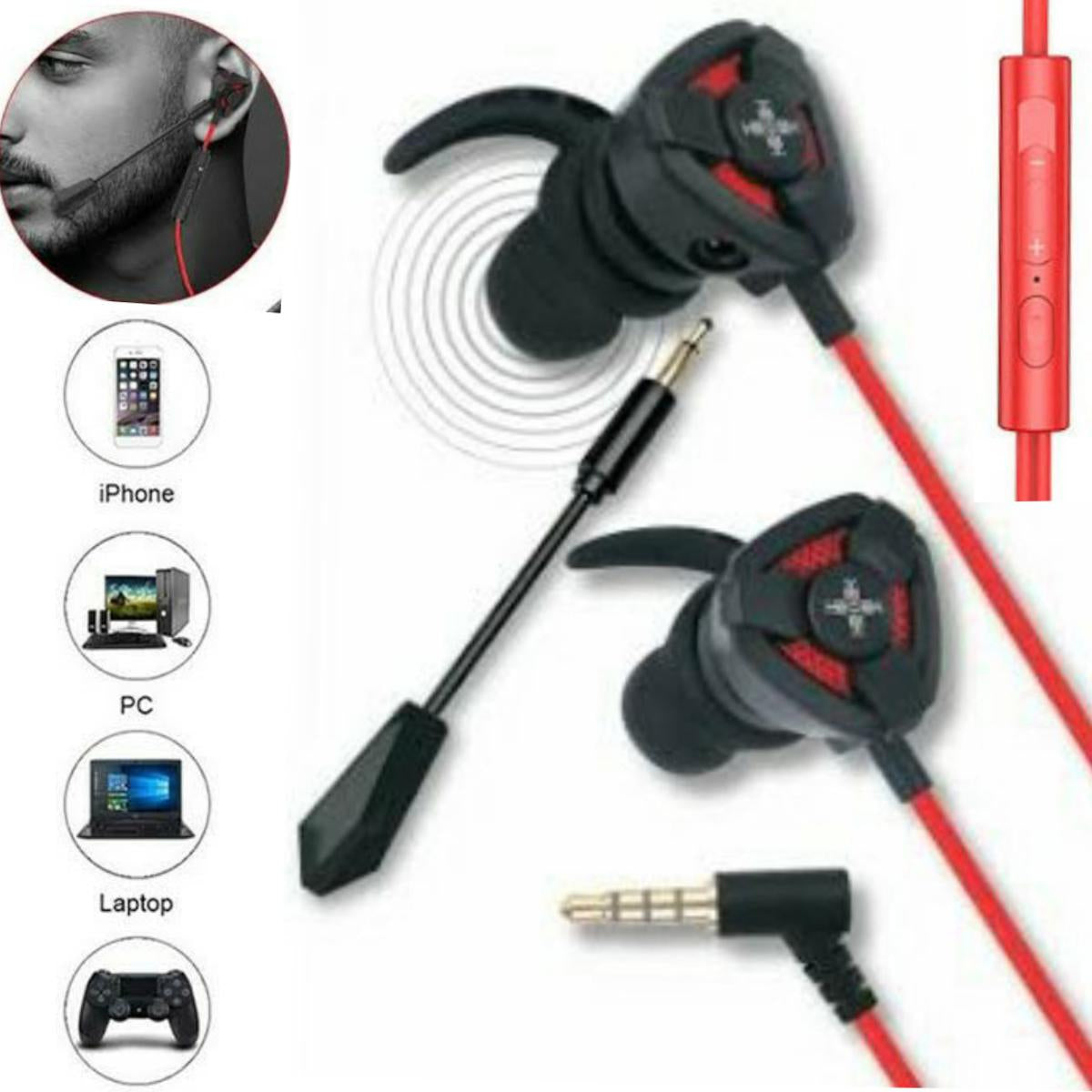 Gaming Handsfree - Dual Mic Gaming Handfree - Wired Gaming Earphones - Gaming Headset - Pubg/Cs/Cod/Fortnite Gaming Handsfree - In-Ear Gaming Earphones - handfree for gaming - Original handfree