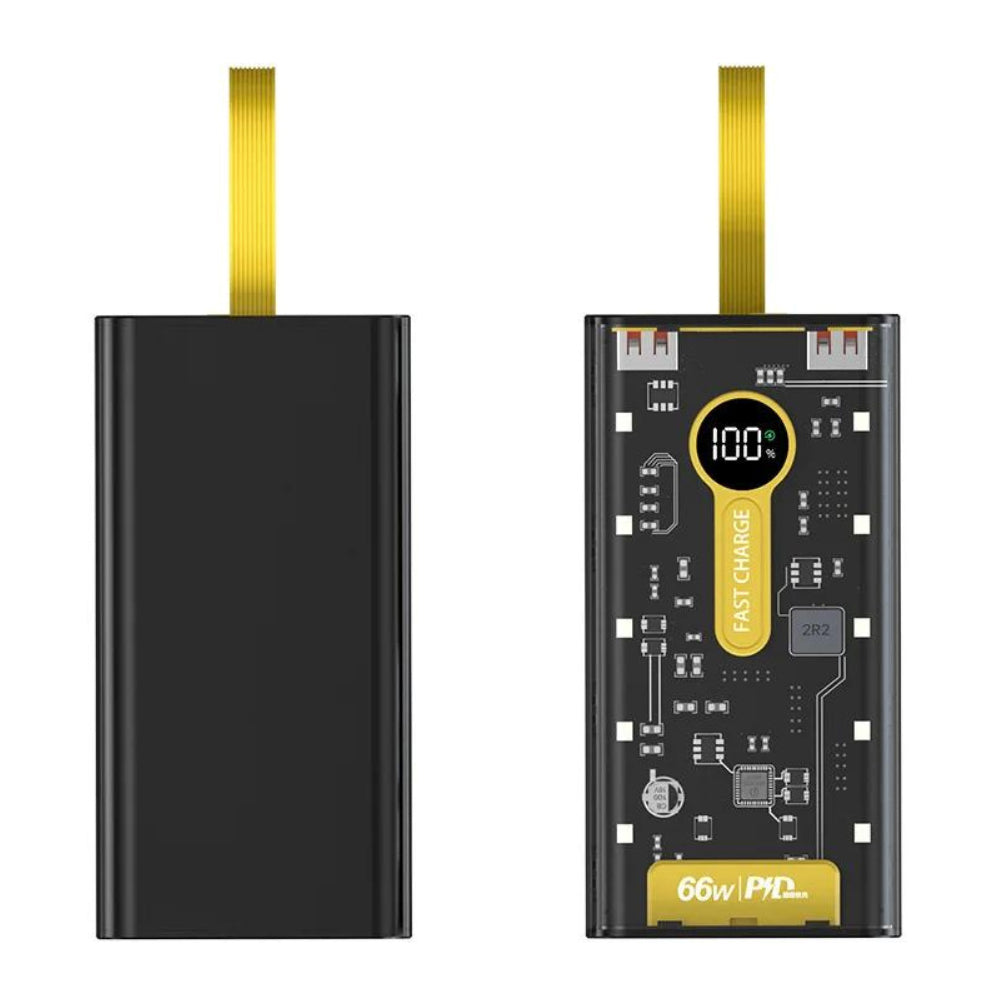 66W Powerbank 10000mAh - Orginal Power Bank -  10000 mah fast charging - Powerbank for Android / Iphone - Dual Ports Power Bank - power bank 10000 mah - Wifi Power Bank - Transparent Power Bank