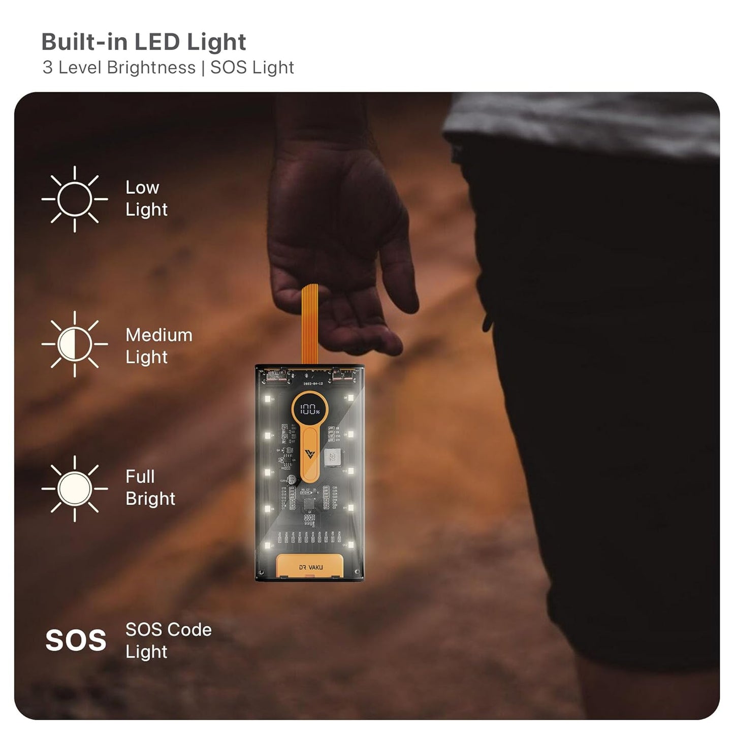 66W Powerbank 10000mAh - Orginal Power Bank -  10000 mah fast charging - Powerbank for Android / Iphone - Dual Ports Power Bank - power bank 10000 mah - Wifi Power Bank - Transparent Power Bank