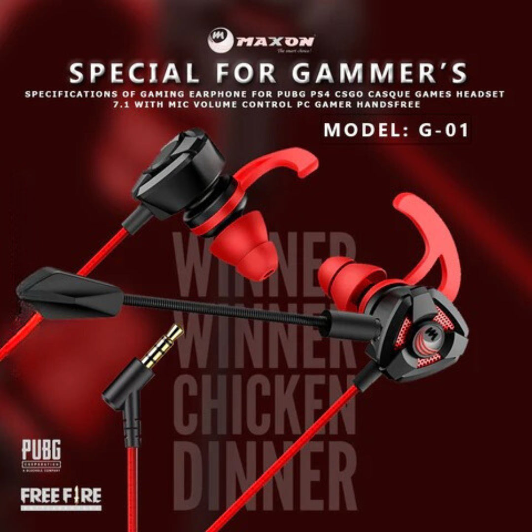 Gaming Handsfree - Dual Mic Gaming Handfree - Wired Gaming Earphones - Gaming Headset - Pubg/Cs/Cod/Fortnite Gaming Handsfree - In-Ear Gaming Earphones - handfree for gaming - Original handfree