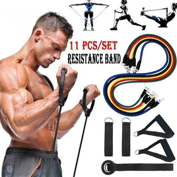 11 PCS Latex Resistance Band Set for Weight lose