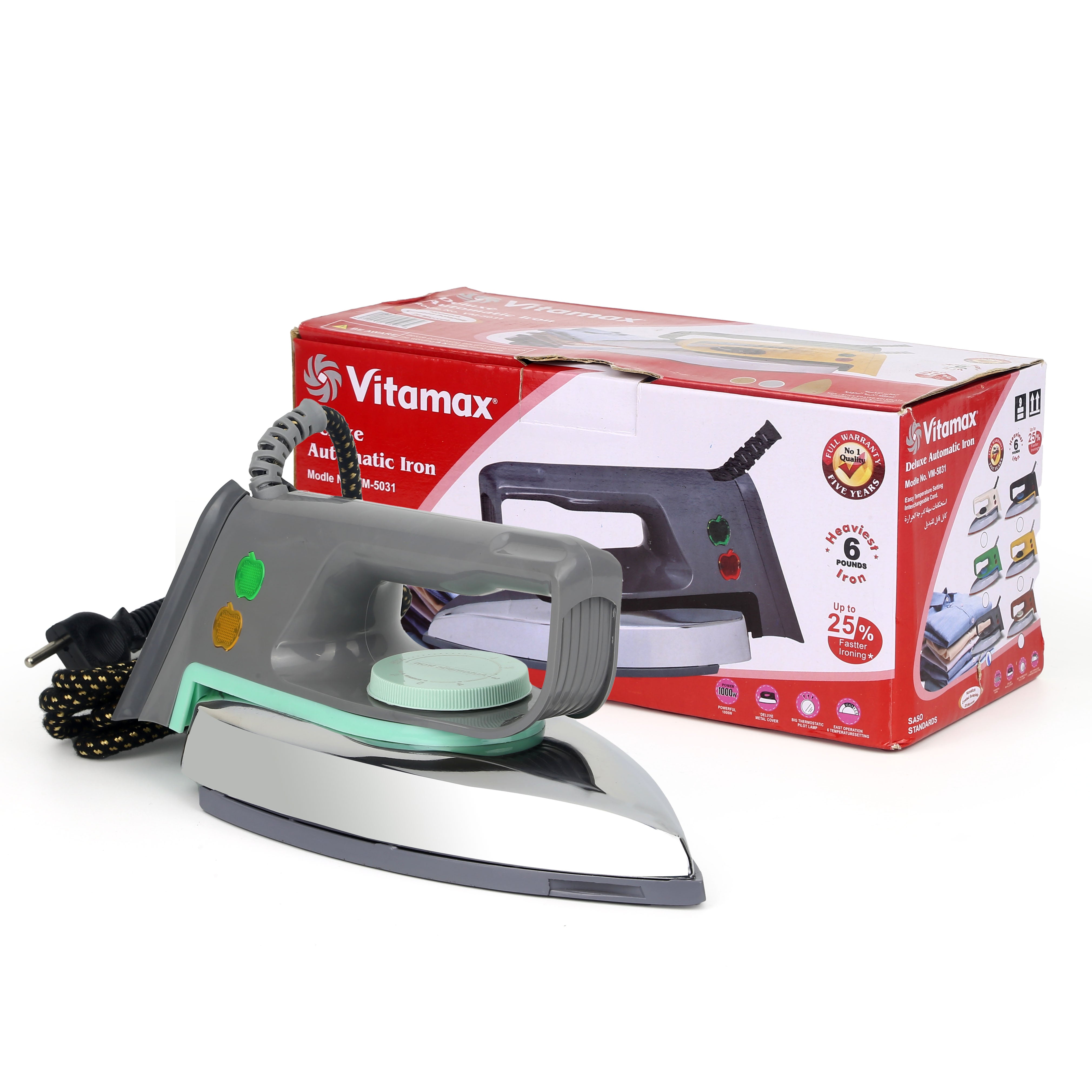 Vitamax Delux Automatic Iron Nonstick Coated Soleplate